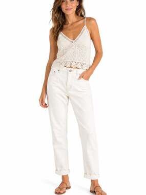 Calvin Klein White Rolled Cropped Rolled Skinny Ankle Denim Jeans Size 4